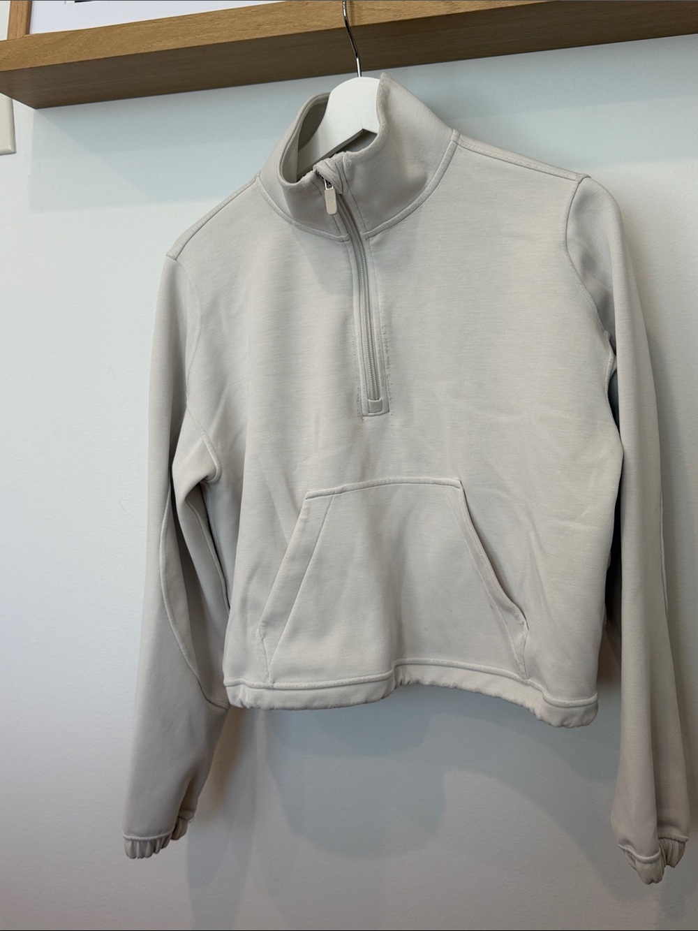 lululemon athletica Light Beige Cropped Half-Zip Pullover